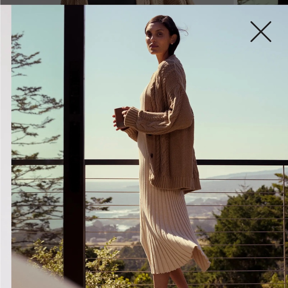 Quince 100% Organic Cotton Oversized Cable Cardigan